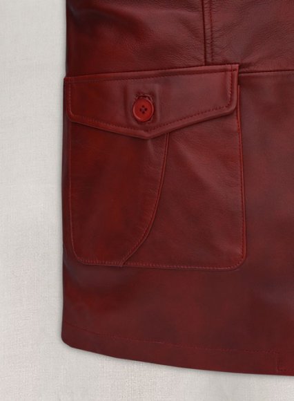 Spanish Red Leather Blazer - #716 (image for) Spanish Red Leather Blazer - #716