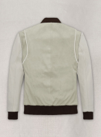 (image for) Cream Beige Suede Varsity Noir Leather Jacket