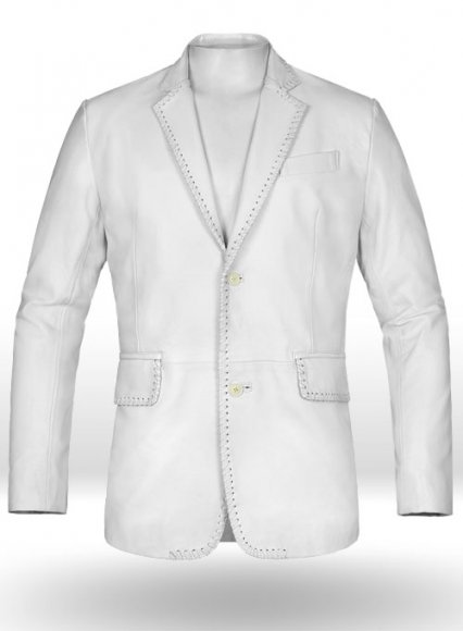 White Medieval Leather Blazer White Medieval Leather Blazer