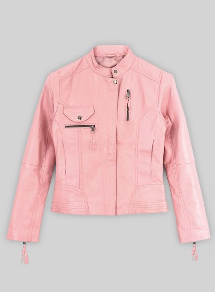 Light Pink Leather Jacket # 520 : LeatherCult: Genuine Custom Leather ...