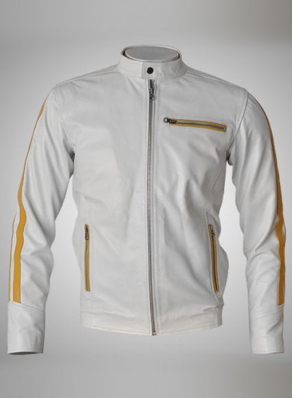 Yellow Stripe Leather Jacket # 100 Yellow Stripe Leather Jacket # 100