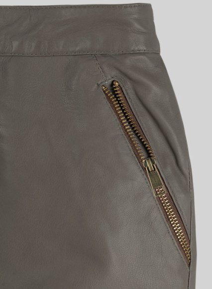 (image for) Croma Gray Wax Gypsy Leather Skirt - # 196