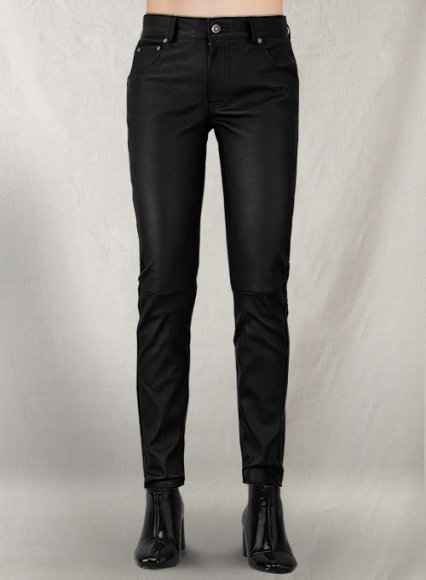 mens stretch leather pants