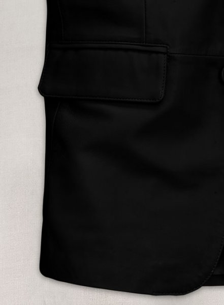(image for) Soft Rich Black Leather Blazer