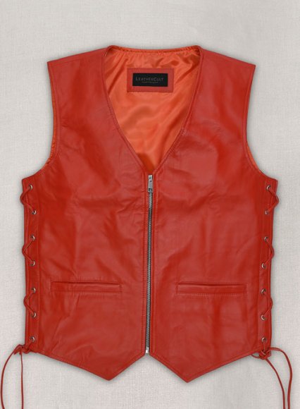 Red Leather Vest # 307 (image for) Red Leather Vest # 307