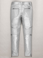 (image for) Silver Electric Zipper Mono Leather Pants