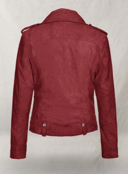 (image for) Soft French Red Suede Meghan Markle Leather Jacket