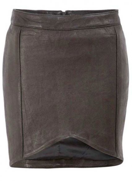 Pique Twist Leather Skirt - # 174