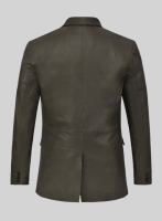 (image for) Soft Absolute Dark Green Leather Blazer