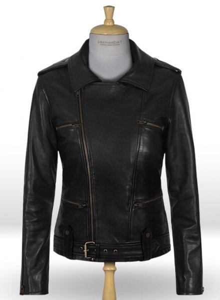 (image for) Thick Black Brie Larson Captain Marvel Leather Jacket