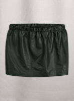 (image for) Soft Deep Olive Leather Skirt With Elastic Waist