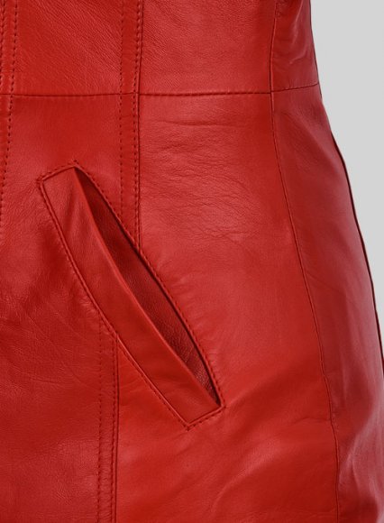 (image for) Red Motivated Biker Leather Dress #772