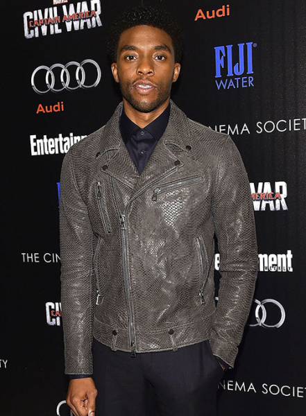 (image for) Chadwick Boseman Leather Jacket #1