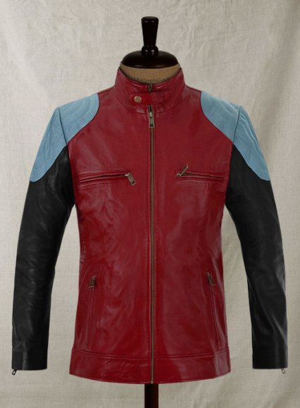 Cherry Red Akon Leather Jacket