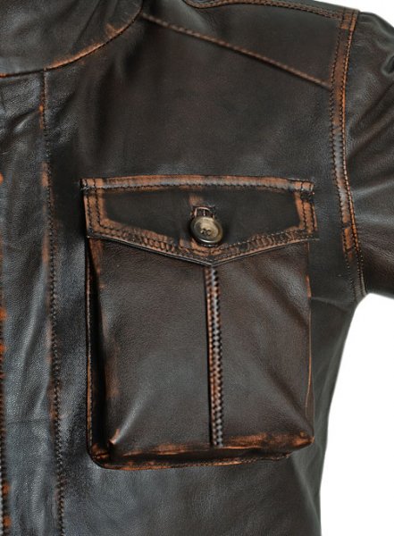 (image for) Rubbed Dark Brown Jensen Ross Supernatural 7 Leather Jacket