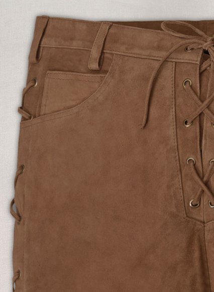 Oak Brown Suede Leather Pants #515 (image for) Oak Brown Suede Leather Pants #515