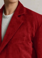 (image for) Soft Lava Red Suede Leather Blazer