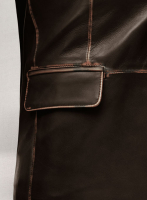 (image for) Rubbed Dark Brown Leather Blazer