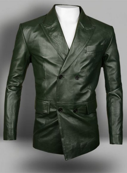 Vintage Green Leather Blazer Vintage Green Leather Blazer