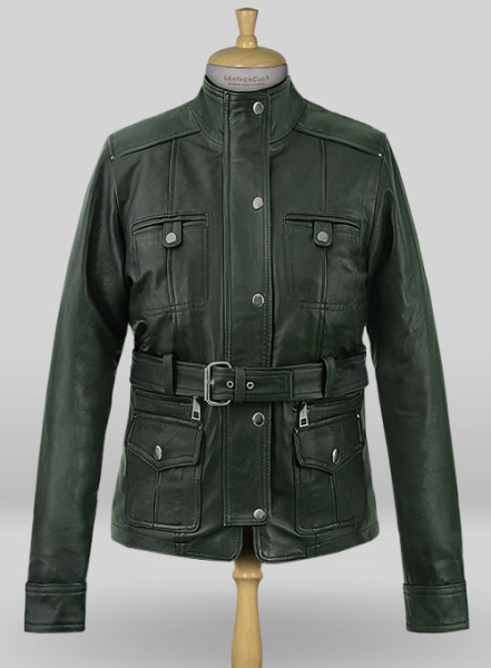 (image for) Soft Deep Olive Wax Rachel Weisz Whistleblower Leather Jacket