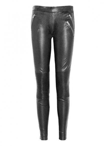 Azar Leather Biker Jeans