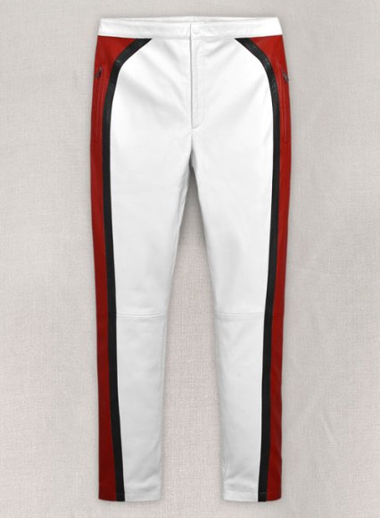 Striped Biker Leather Pants (image for) Striped Biker Leather Pants