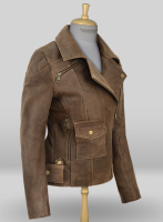 (image for) Vintage Gravel Brown Leather Jacket # 263