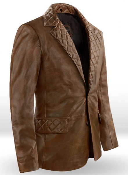 Spanish Brown Harper Leather Blazer : LeatherCult: Genuine Custom ...