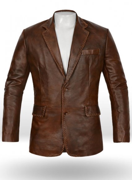 Spanish Brown Medieval Leather Blazer Spanish Brown Medieval Leather Blazer