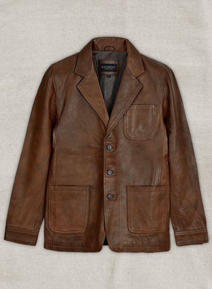 Spanish Brown Daniel Craig Leather Blazer - 38 Regular Spanish Brown Daniel Craig Leather Blazer - 38 Regular