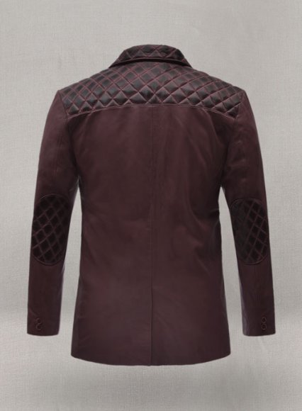 Harper Burnt Wine Leather Blazer (image for) Harper Burnt Wine Leather Blazer