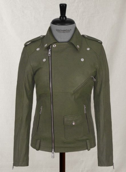 (image for) Basicallo Green Rihanna Leather Jacket #1