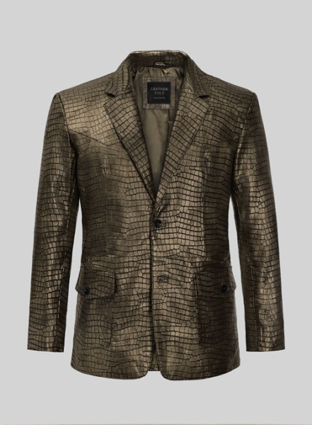 (image for) Croc Antique Gold Western Leather Blazer