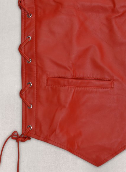 Red Leather Vest # 307 (image for) Red Leather Vest # 307