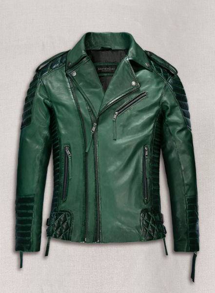 (image for) Charles Burnt Green Leather Jacket