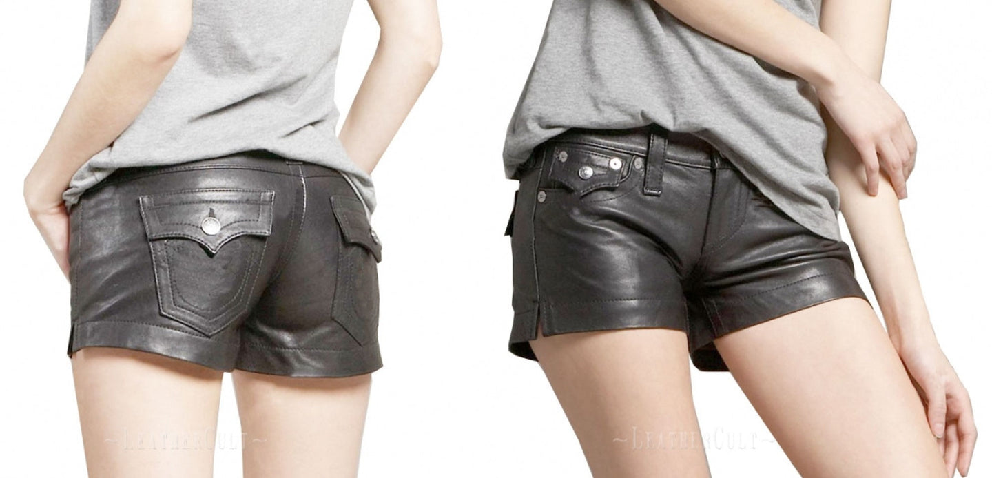 Leather Cargo Shorts Style # 356