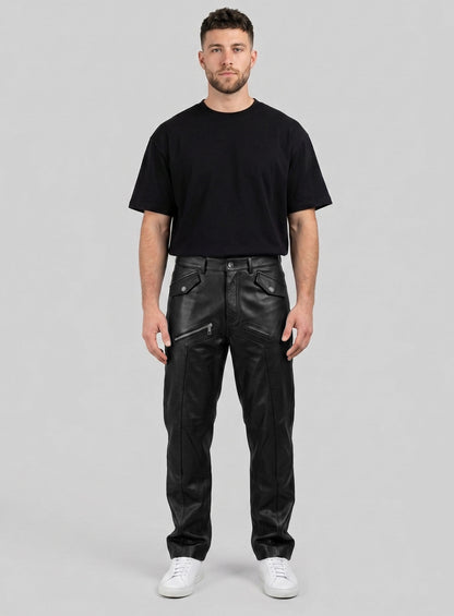 Leather Cargo Jeans - Style 01-2