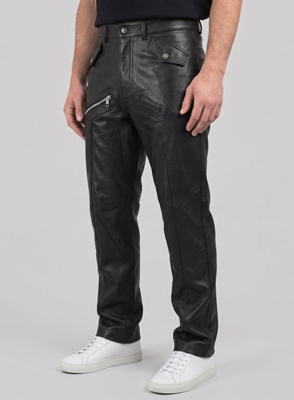 Leather Cargo Jeans - Style 01-2
