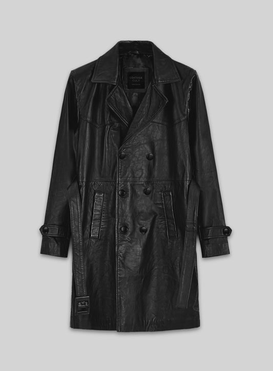 1970's Leather Trench Coat