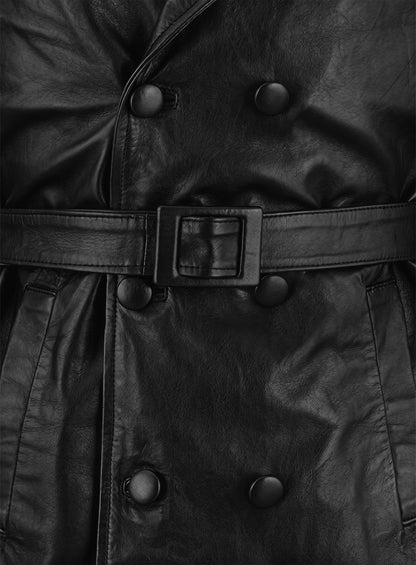 1970's Leather Trench Coat