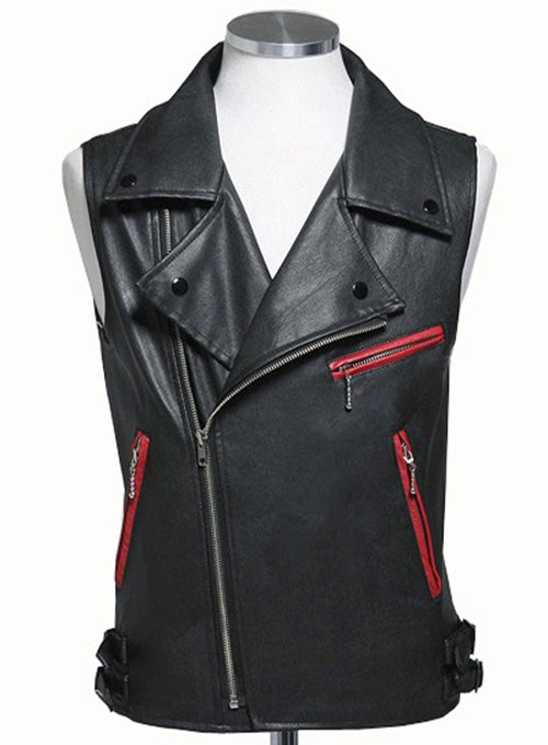Leather Biker Vest # 310 - LeatherCult