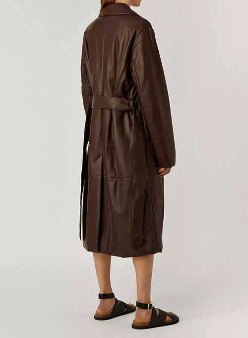 90s Vintage Leather Long Coat - LeatherCult