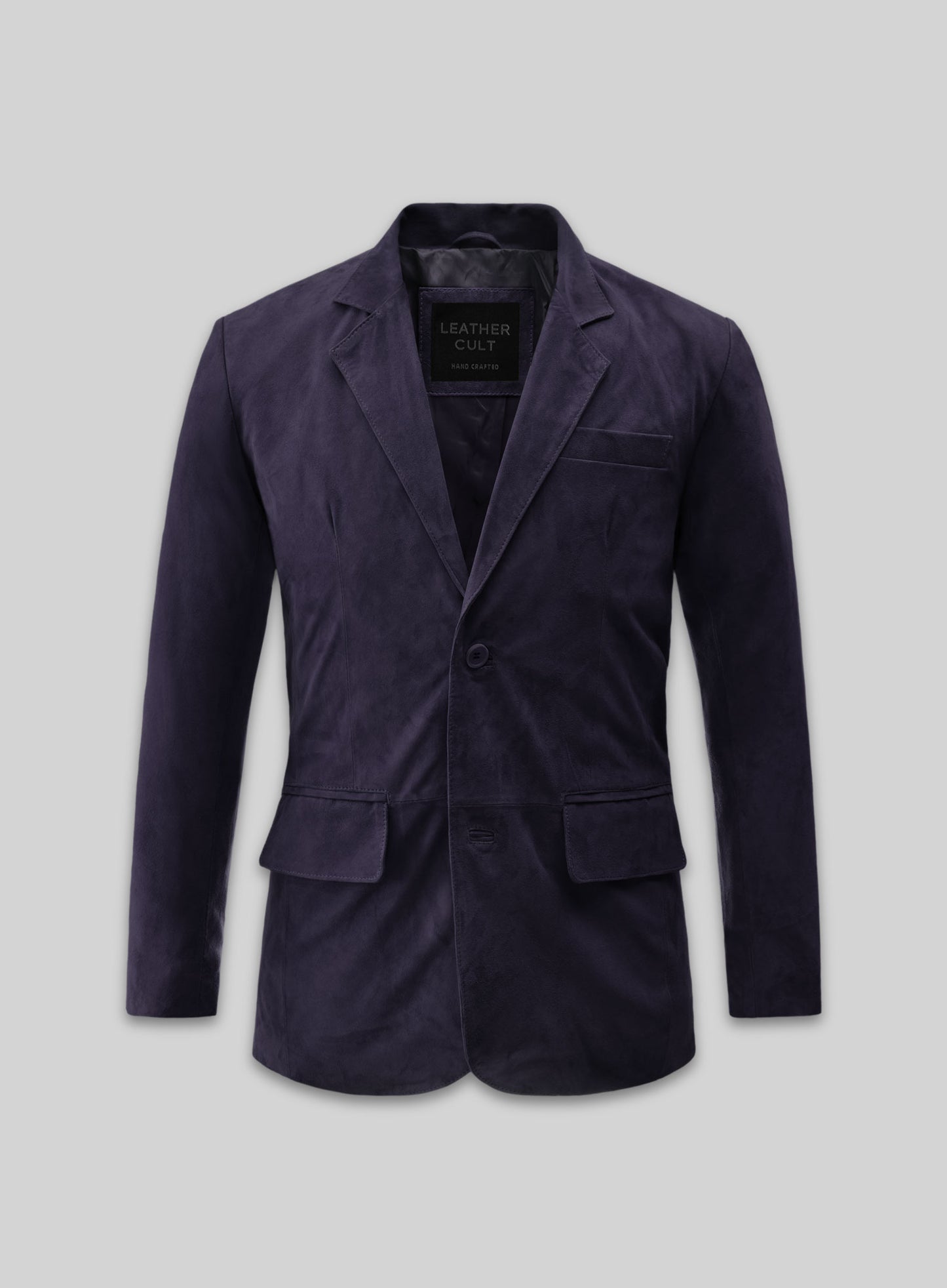 Dark Slate Purple Suede Leather Blazer