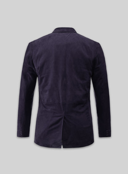 Dark Slate Purple Suede Leather Blazer