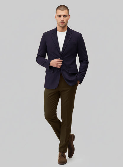 Dark Slate Purple Suede Leather Blazer