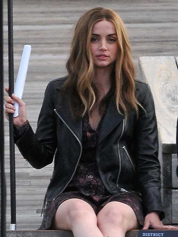Ana De Armas Ghosted Leather Jacket