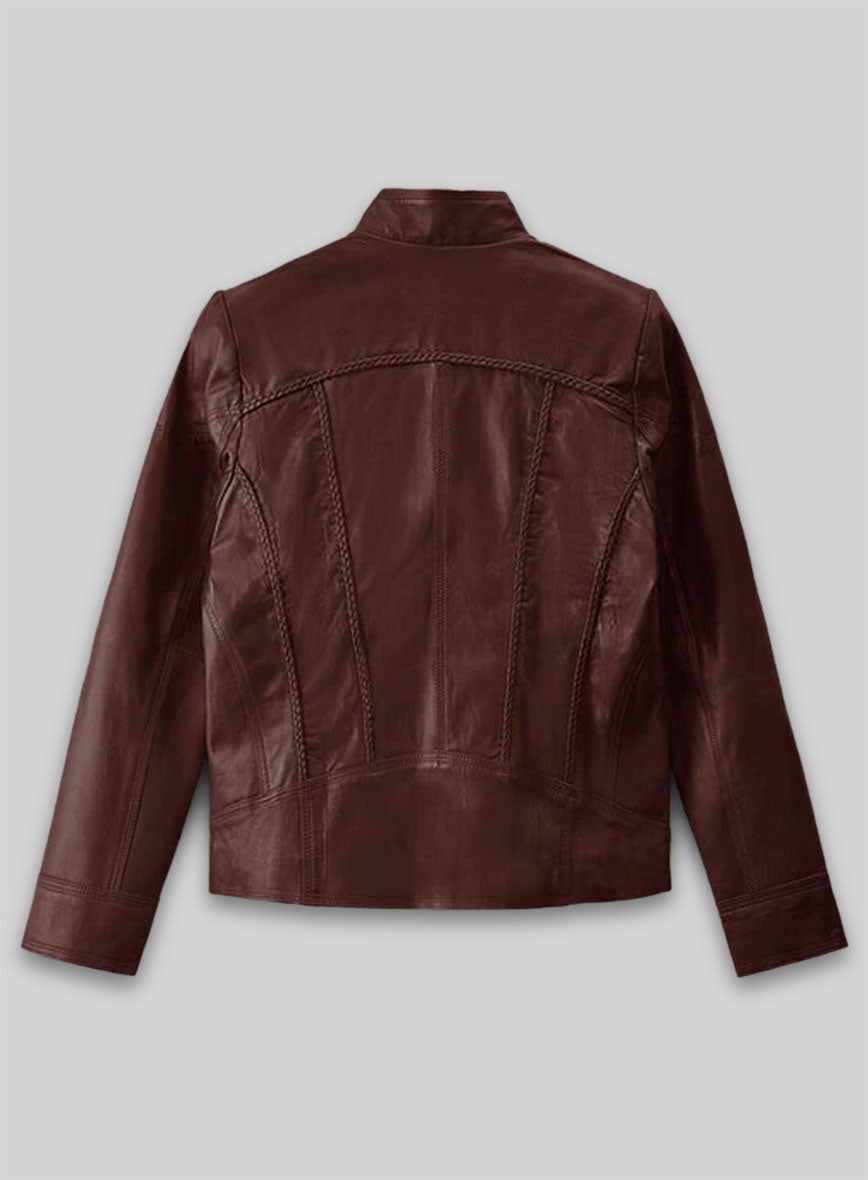 Soft Maroon Wax Clova Leather Jacket