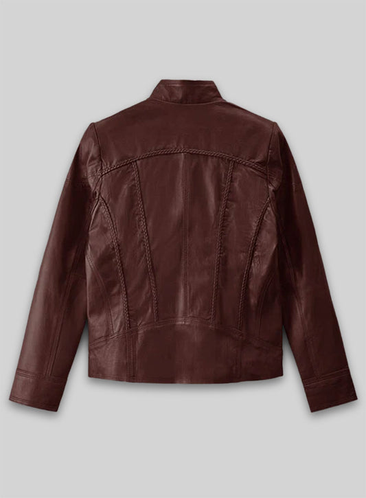 Soft Maroon Wax Clova Leather Jacket