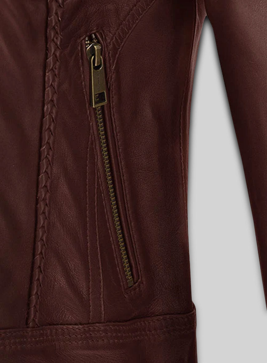 Soft Maroon Wax Clova Leather Jacket