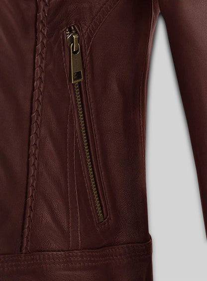 Soft Maroon Wax Clova Leather Jacket